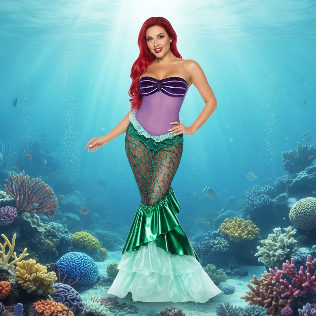 Halloween Costumes Womens Mermaid Dress Costume - Image 1