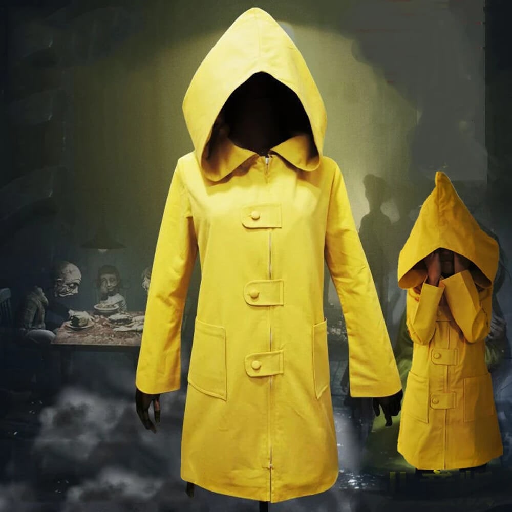 Halloween Costumes Yellow Raincoat Hooded Design - Image 1