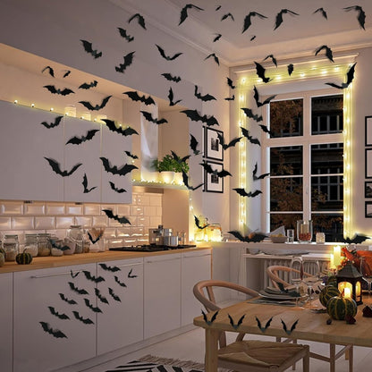 Halloween Decoration 3D Bat Wall Stickers Party Set - Image 4