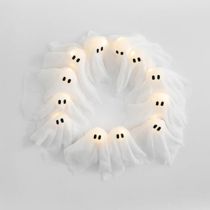 Halloween Decoration Ghost Wreath LED Lighted Design - Image 2