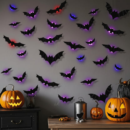 Halloween Decoration LED Bat Lights Wall Art Display - Image 2