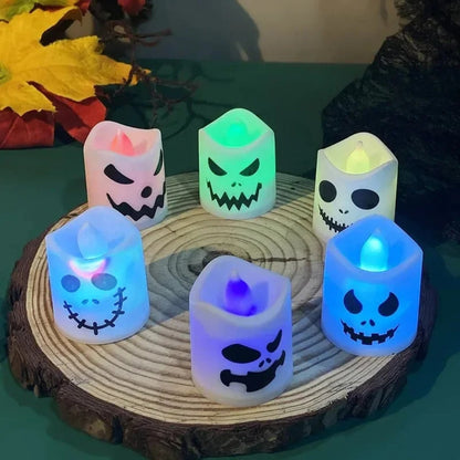 Halloween Decoration LED Pumpkin Tea Light Candle Set - Image 3