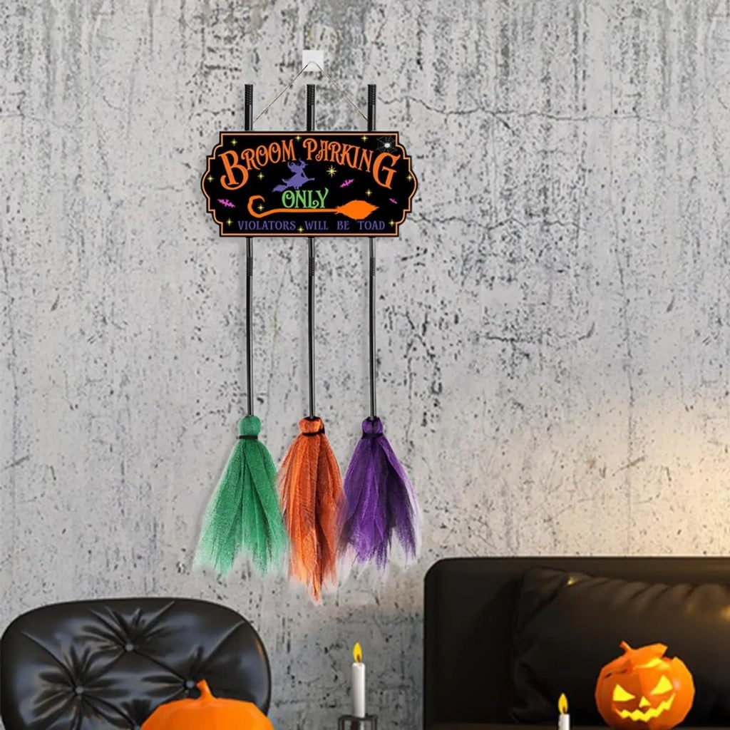 Halloween Decoration Sign Broom Parking Fun Home Accent - Image 4