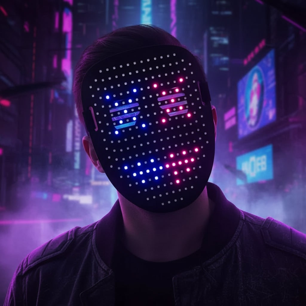 Halloween Mask LED Full Face Costume Party Mask - Image 1