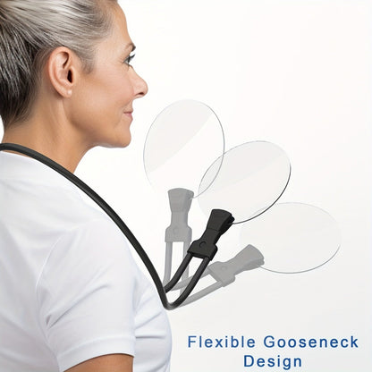 Hands Free Magnifying Glass Adjustable Neck Reading Crafts - Image 2