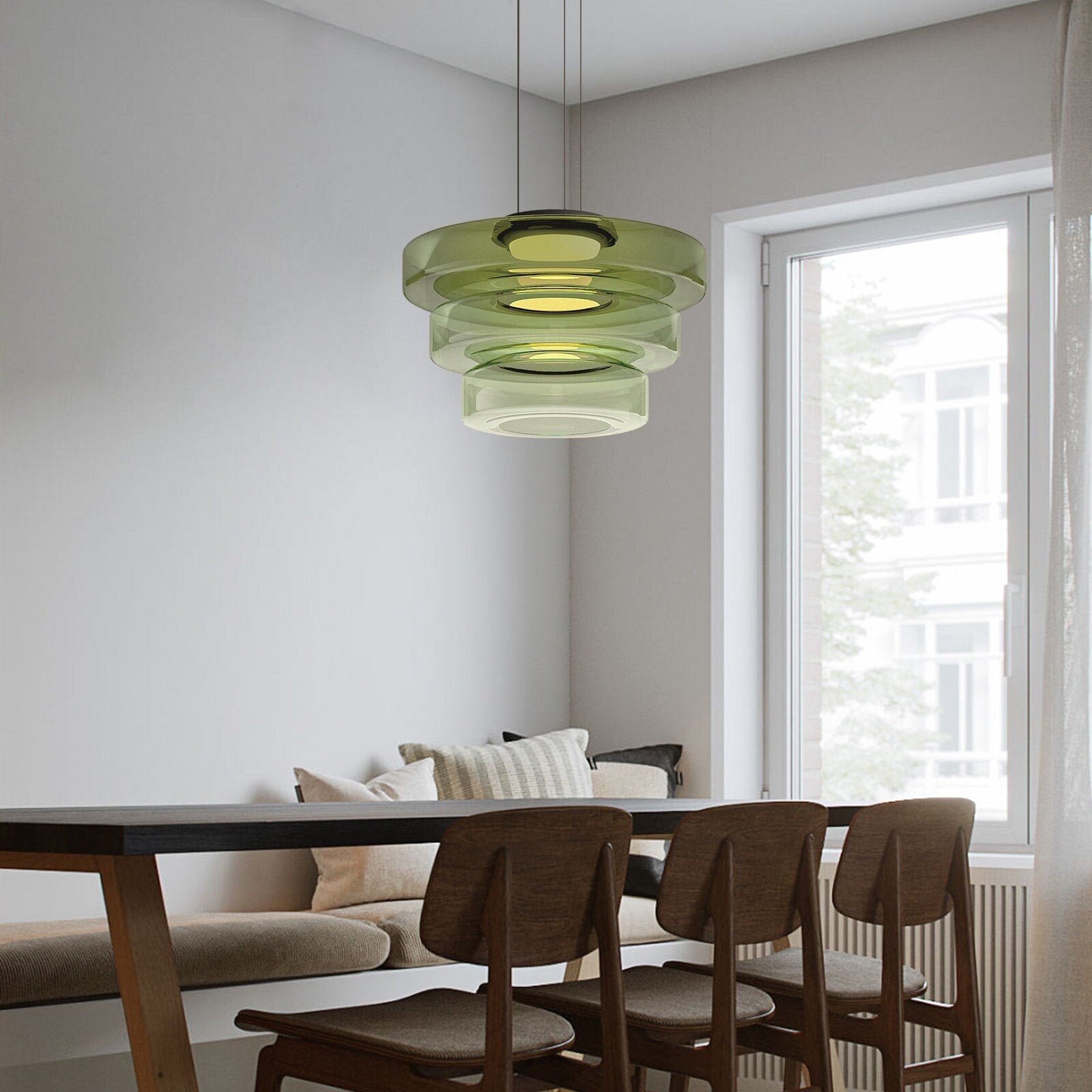 Glass Pendant Lamp | Bauhaus Style Hanging Light