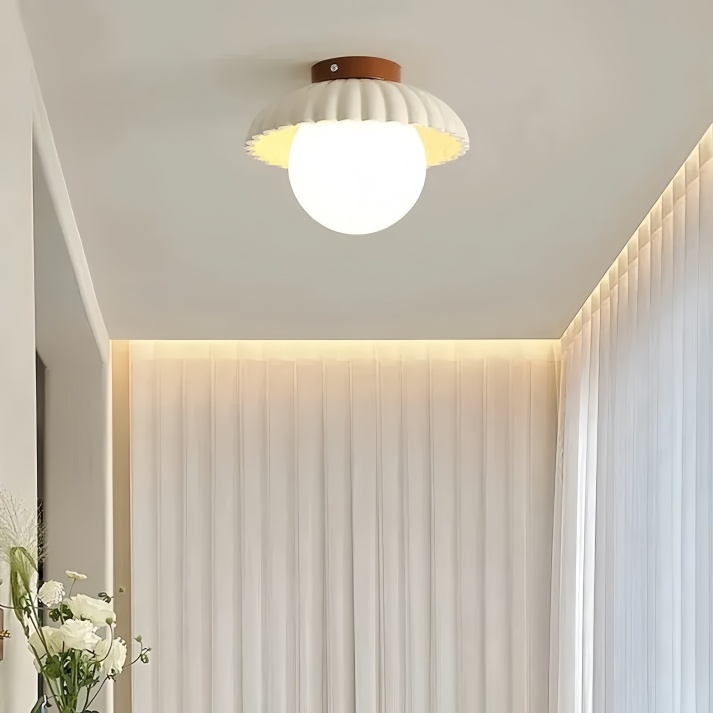 Iron gangloftlampe | Moderne glas- og metalloftlampe uden kant