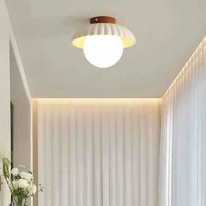 Iron gangloftlampe | Moderne glas- og metalloftlampe uden kant