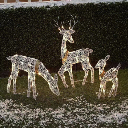 Christmas Outdoor Decorations Lighted Reindeer Family Yard Display