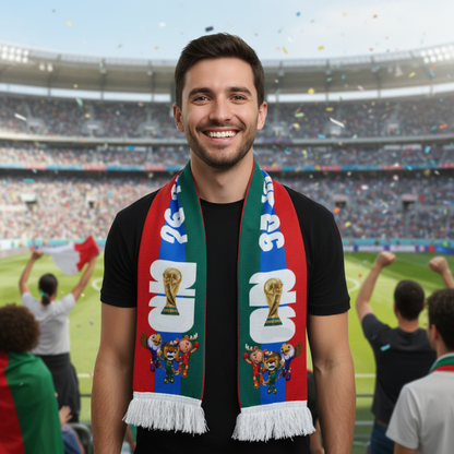 Sciarpa da calcio con bandiera USA per tifosi, sciarpa per partite