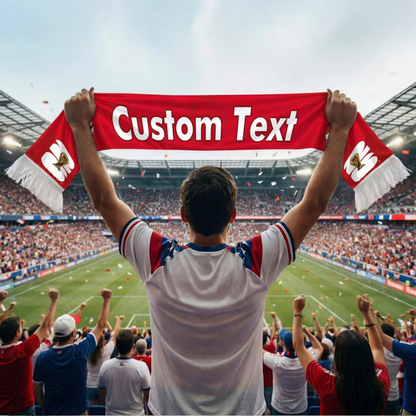 Sciarpa personalizzata con bandiera del Messico, striscione con testo personalizzato per tifosi di calcio