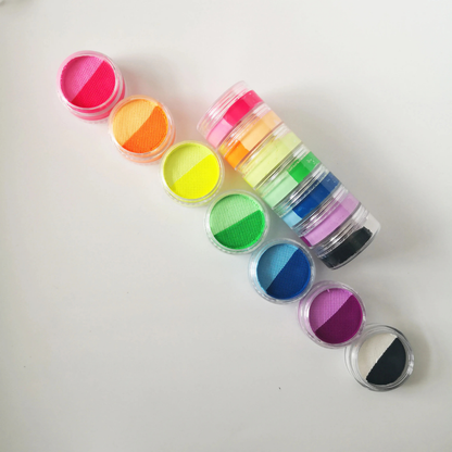 Set de vopsea pentru față Curcubeu Cupa Mondială Neon Split Cake pentru corp