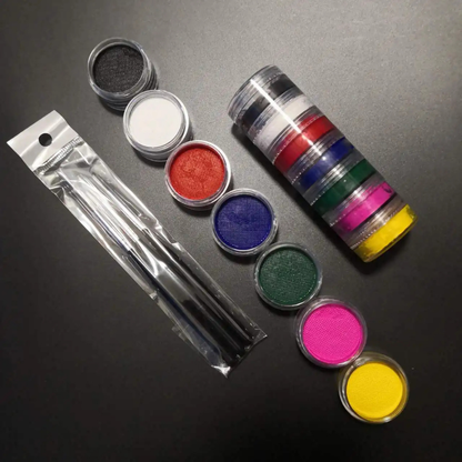 Set de vopsea pentru față Curcubeu Cupa Mondială Neon Split Cake pentru corp