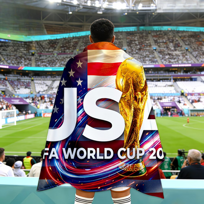 Capa de Adepto de Futebol com Bandeira dos EUA para o Dia do Jogo da Taça do Mundo