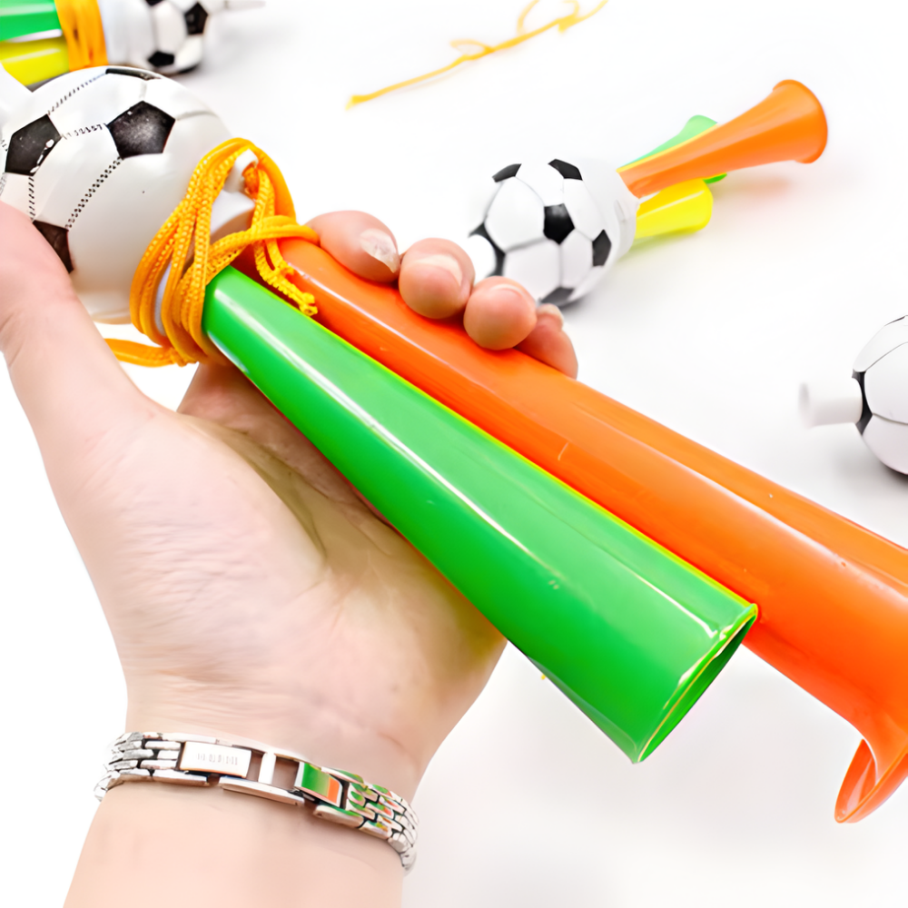 Set de bocinas vuvuzela ruidosas para animar partidos de fútbol en el estadio