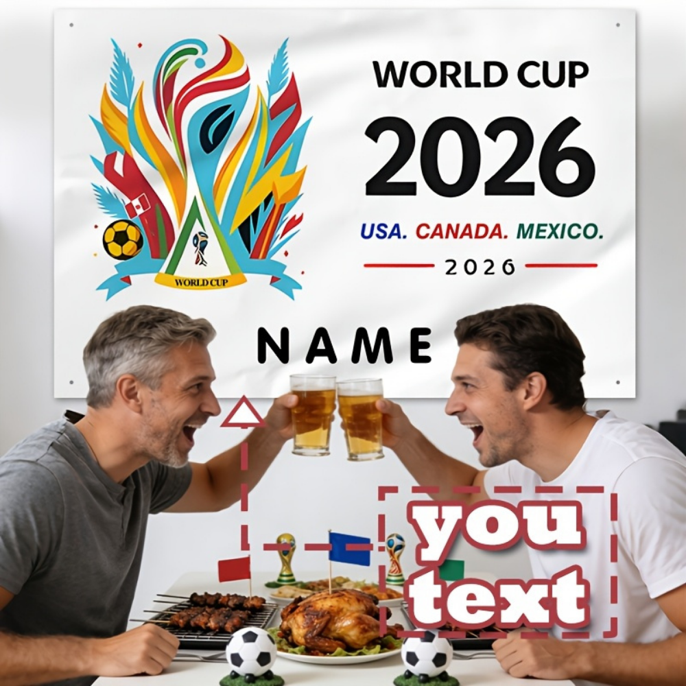 Striscione da Parete Bandiera del Messico Personalizzato per Tifosi di Calcio con Nome Personalizzato