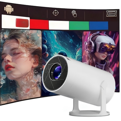 Bærbar Mini Projektor 1080P Trådløs Streaming 180° Rotation