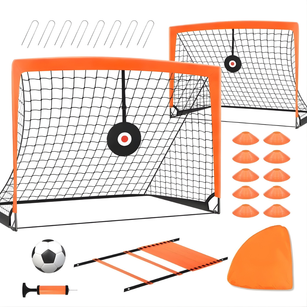 Portería de fútbol portátil para niños, conjunto de entrenamiento al aire libre