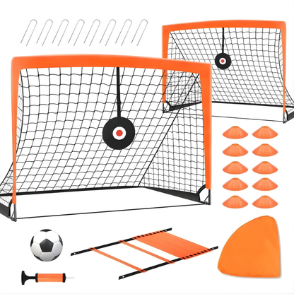 Portería de fútbol portátil para niños, conjunto de entrenamiento al aire libre