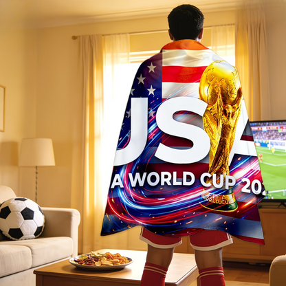 Capa de Adepto de Futebol com Bandeira dos EUA para o Dia do Jogo da Taça do Mundo