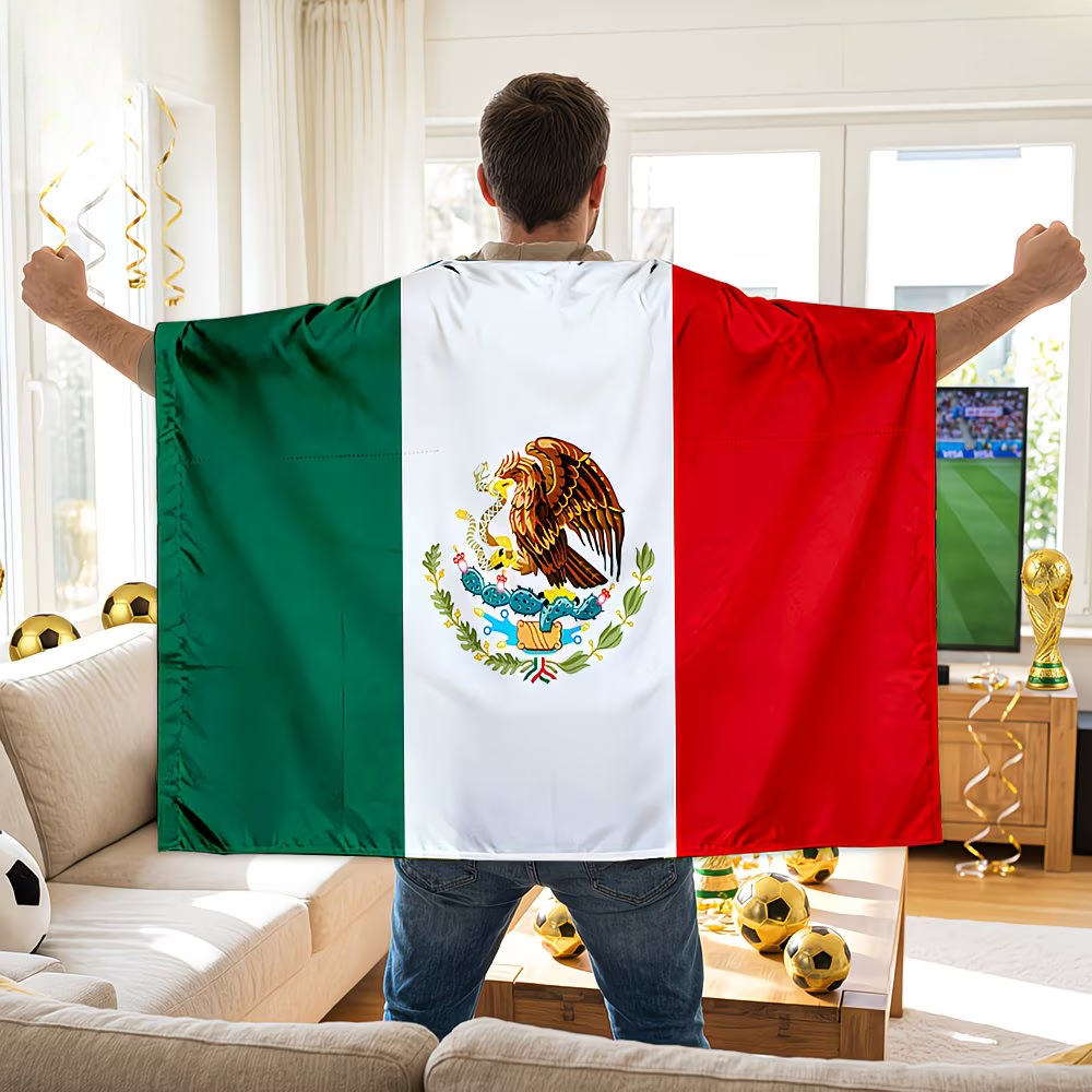 Flagbanner fodboldkappe Mexico fanbærer stor til kampdag
