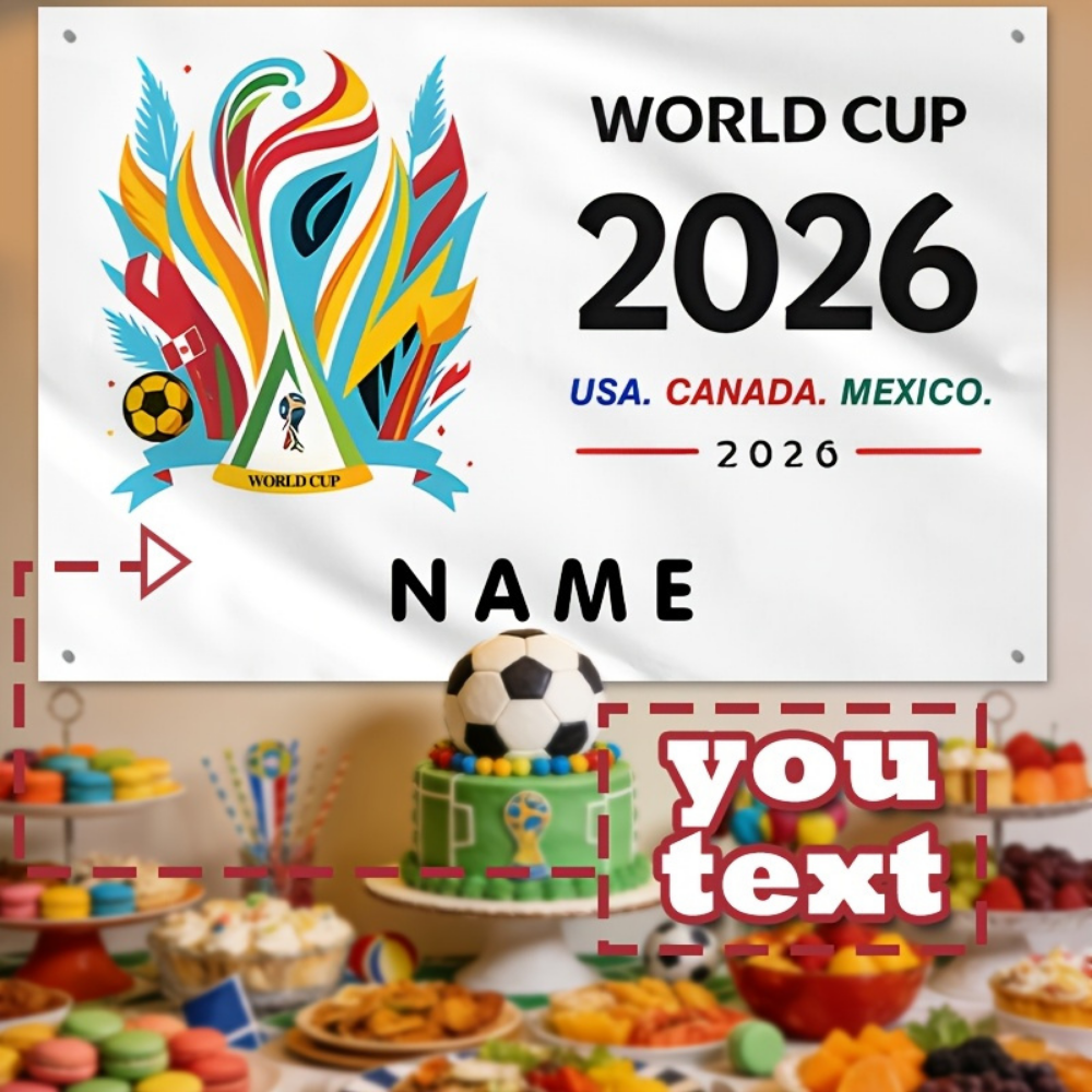 Striscione da Parete Bandiera del Messico Personalizzato per Tifosi di Calcio con Nome Personalizzato