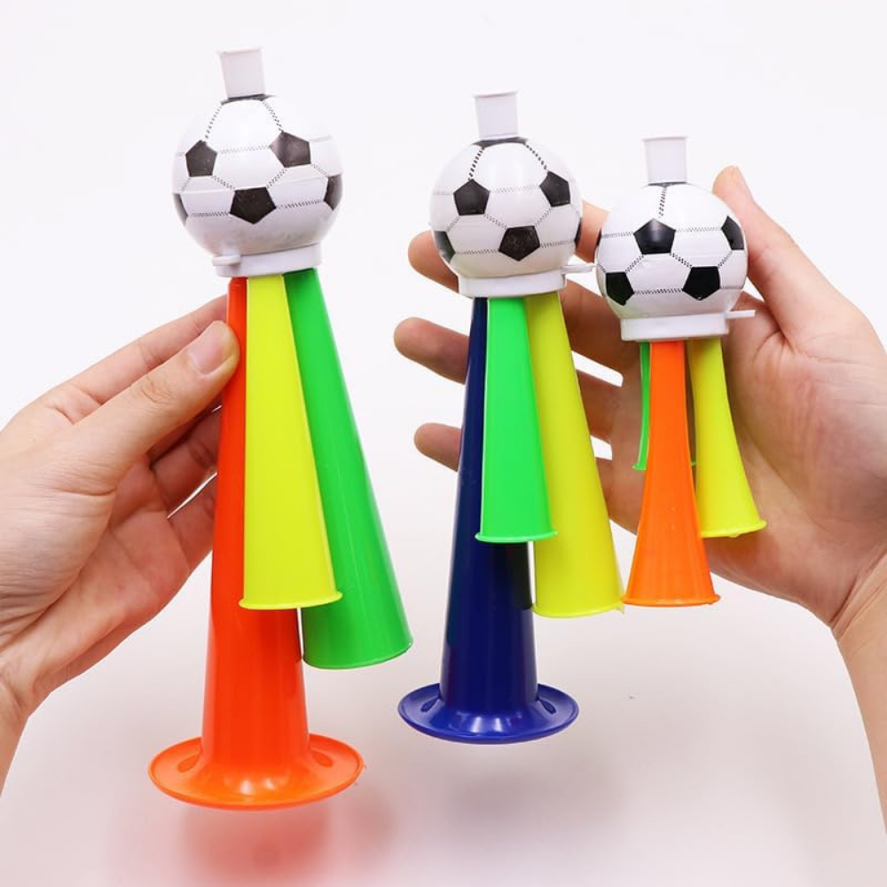 Set de bocinas vuvuzela ruidosas para animar partidos de fútbol en el estadio