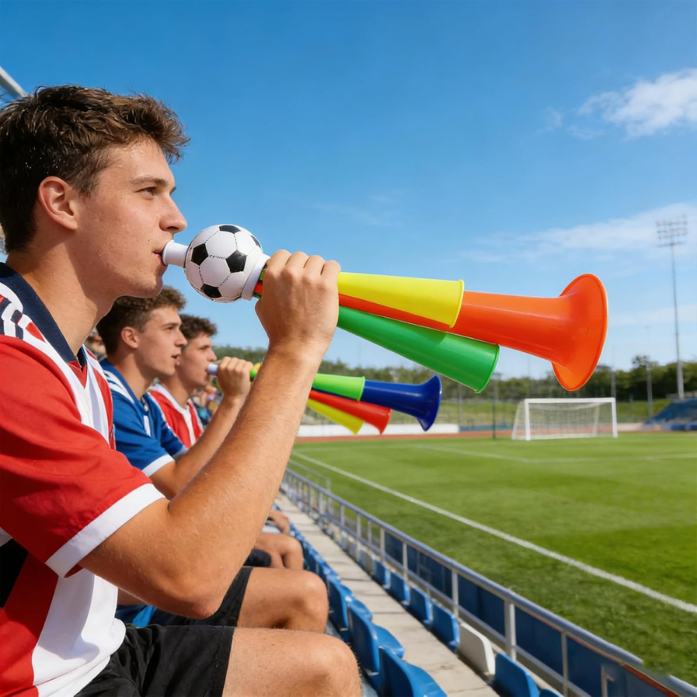 Set de bocinas vuvuzela ruidosas para animar partidos de fútbol en el estadio