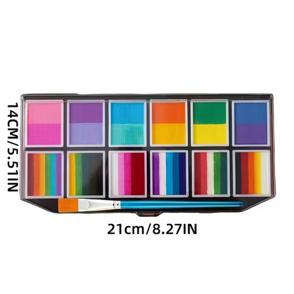 Kit de Tinta Corporal Lavável para Desenhos Criativos de Arte Facial e Corporal