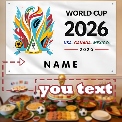 Striscione da Parete Bandiera del Messico Personalizzato per Tifosi di Calcio con Nome Personalizzato