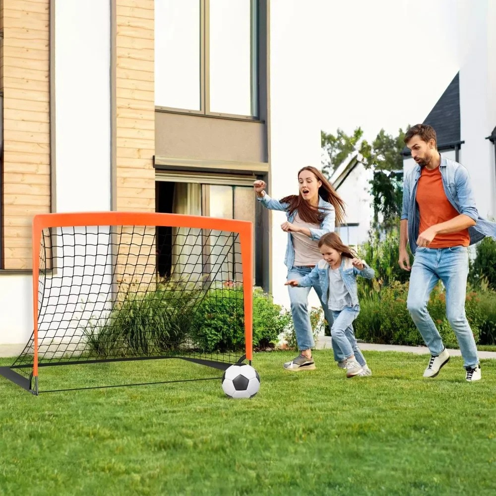 Portería de fútbol portátil para niños, conjunto de entrenamiento al aire libre