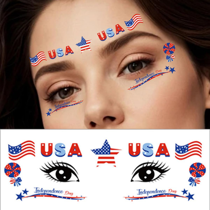 Verdensmesterskab Ansigtsmaling Klistermærker Vandtæt USA-flag Ansigtsmaling