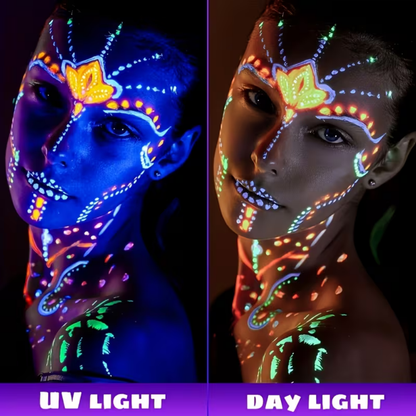 Fodbold UV Glow Body Paint Sæt Neon Ansigt