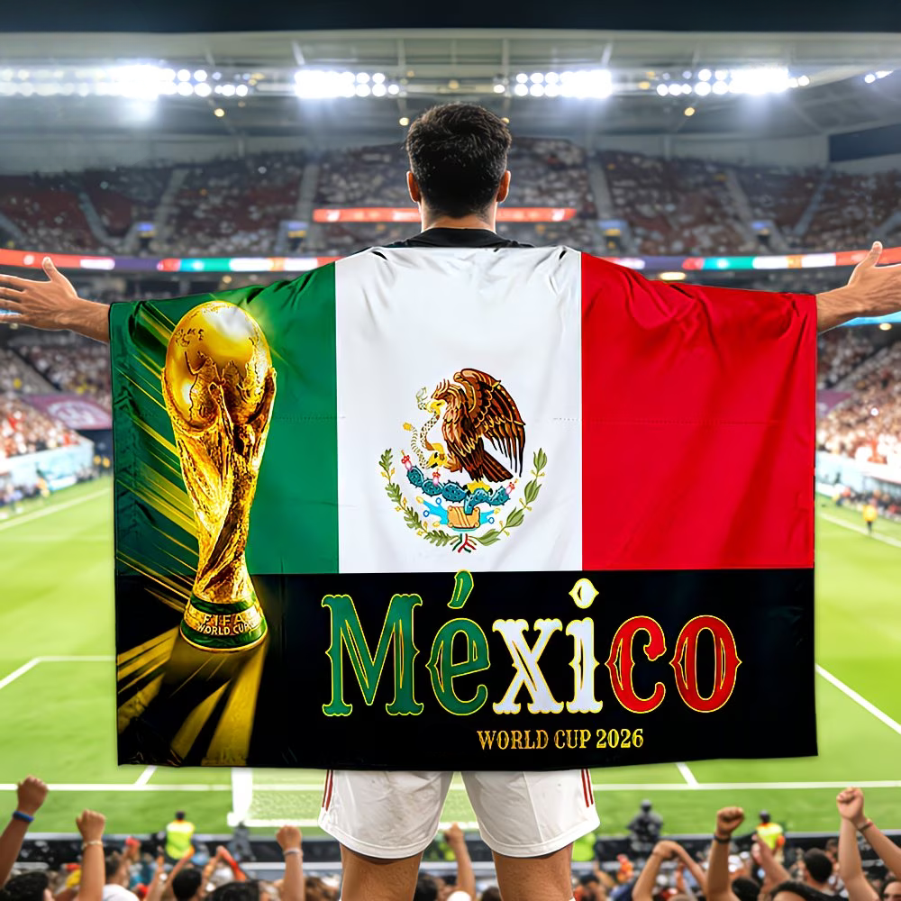 Flagbanner Fodboldfan Kap Mexico World Cup Stil