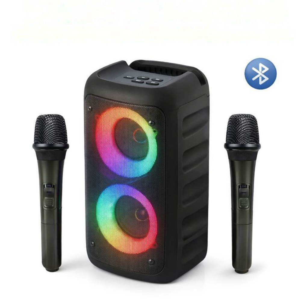 Mașină de karaoke cu microfoane fără fir și difuzor portabil