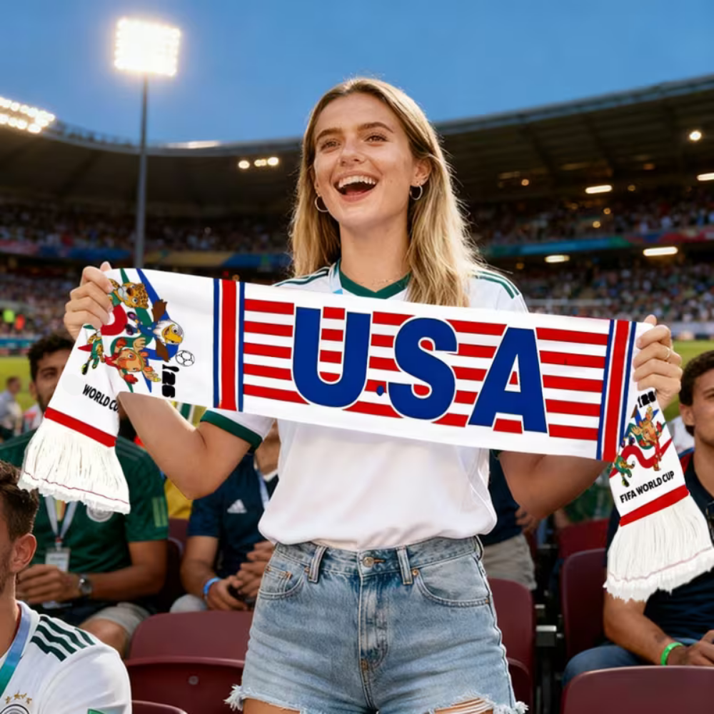 USA Flag Soccer Scarf World Cup Game Days Fan Support