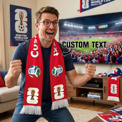 Sciarpa personalizzata con bandiera del Messico, striscione con testo personalizzato per tifosi di calcio