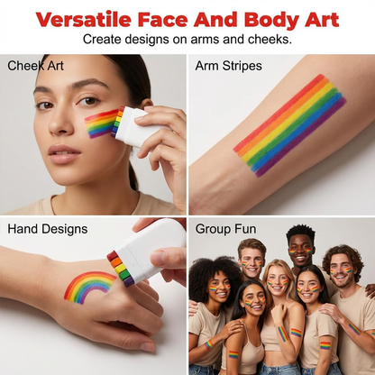 Regenbogen-Gesichtsbemalungsstift für Sportveranstaltungen und Festivals