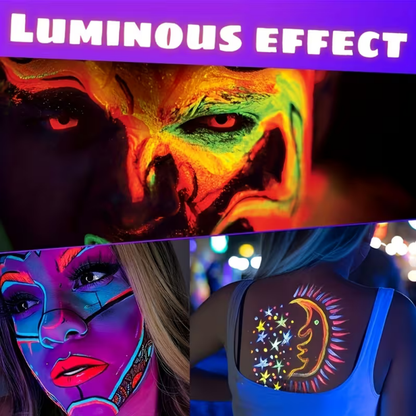 Fodbold UV Glow Body Paint Sæt Neon Ansigt