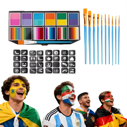 Kit de Tinta Corporal Lavável para Desenhos Criativos de Arte Facial e Corporal