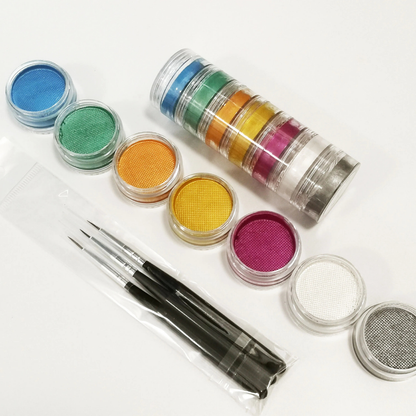 Set de vopsea pentru față Curcubeu Cupa Mondială Neon Split Cake pentru corp
