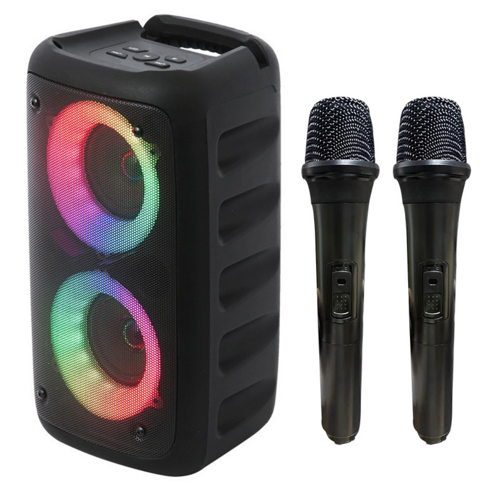 Mașină de karaoke cu microfoane fără fir și difuzor portabil