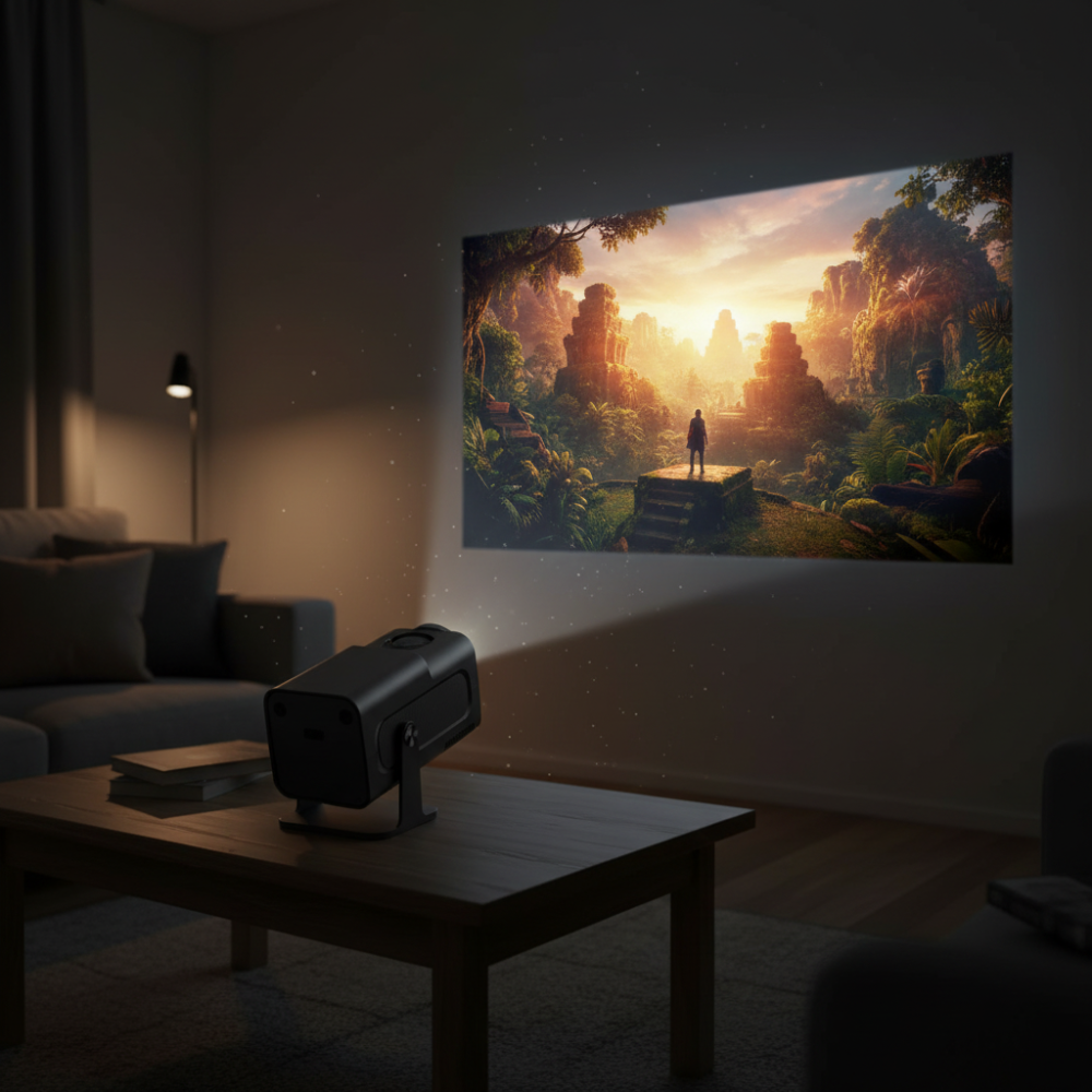 Projetor Mini Portátil WiFi para Streaming de Filmes Smart Copa do Mundo