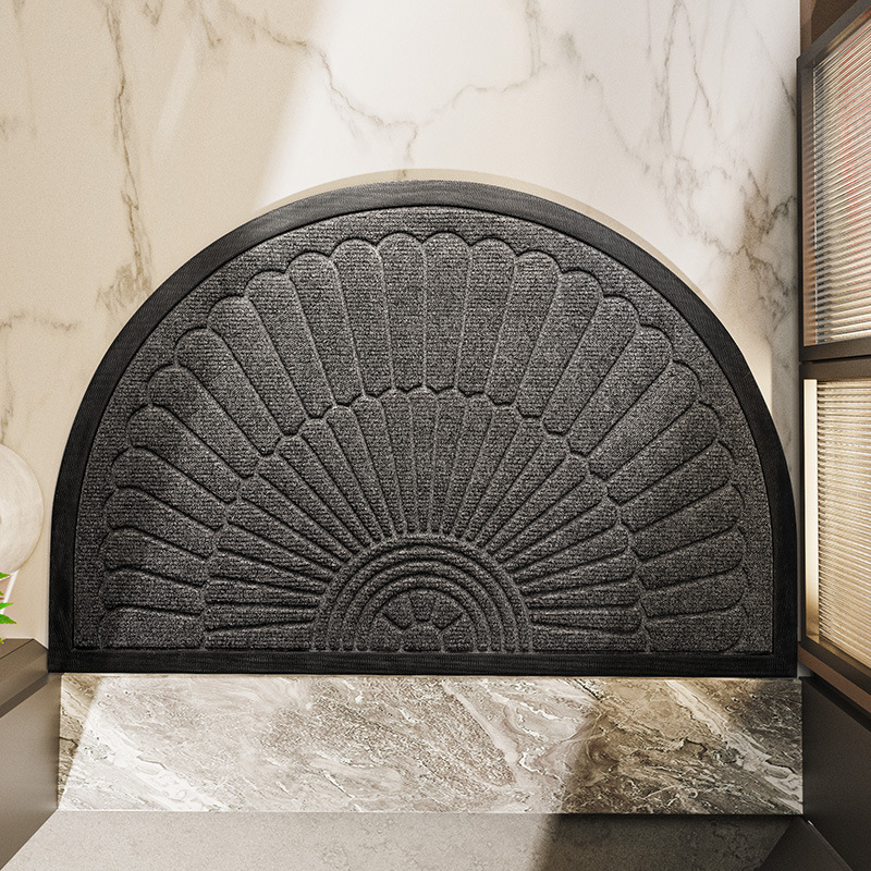 Door Mat Non Slip Rubber Semi Circular Entryway Mat