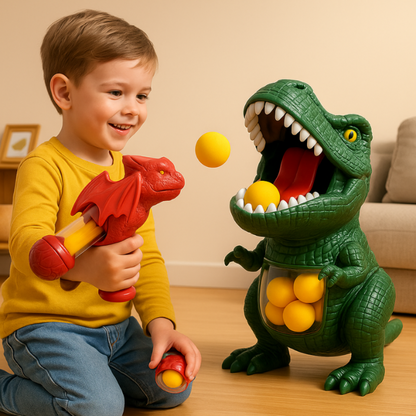 Kids Dinosaur Toy Interactive Game Foam Shooter Set - Image 1