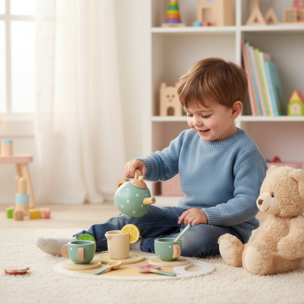 Kids Tea Set Fine Motor Skills Toy Playtime Activity - Image 3