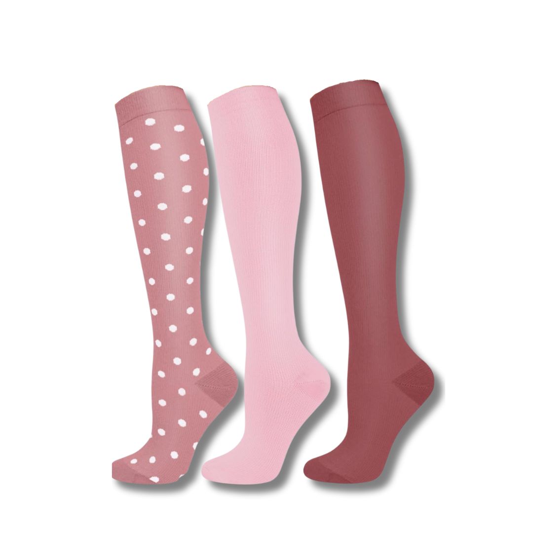Calze a compressione da donna al ginocchio, supporto per viaggi e sport