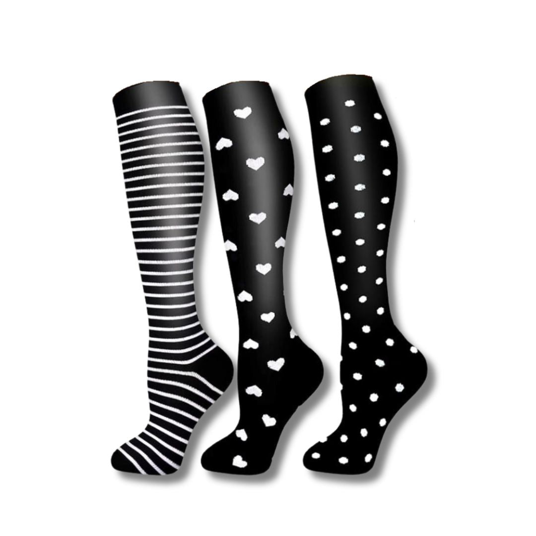 Calze a compressione da donna al ginocchio, supporto per viaggi e sport