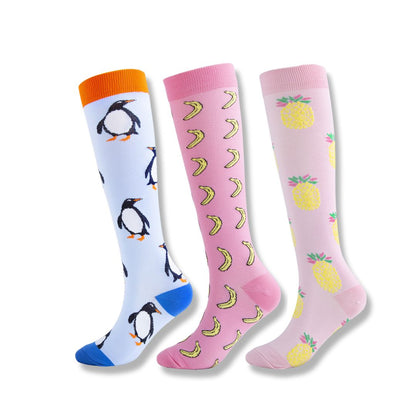 Calze a compressione da donna al ginocchio, supporto per viaggi e sport