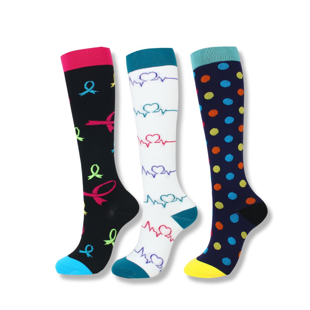 Calze a compressione da donna al ginocchio, supporto per viaggi e sport
